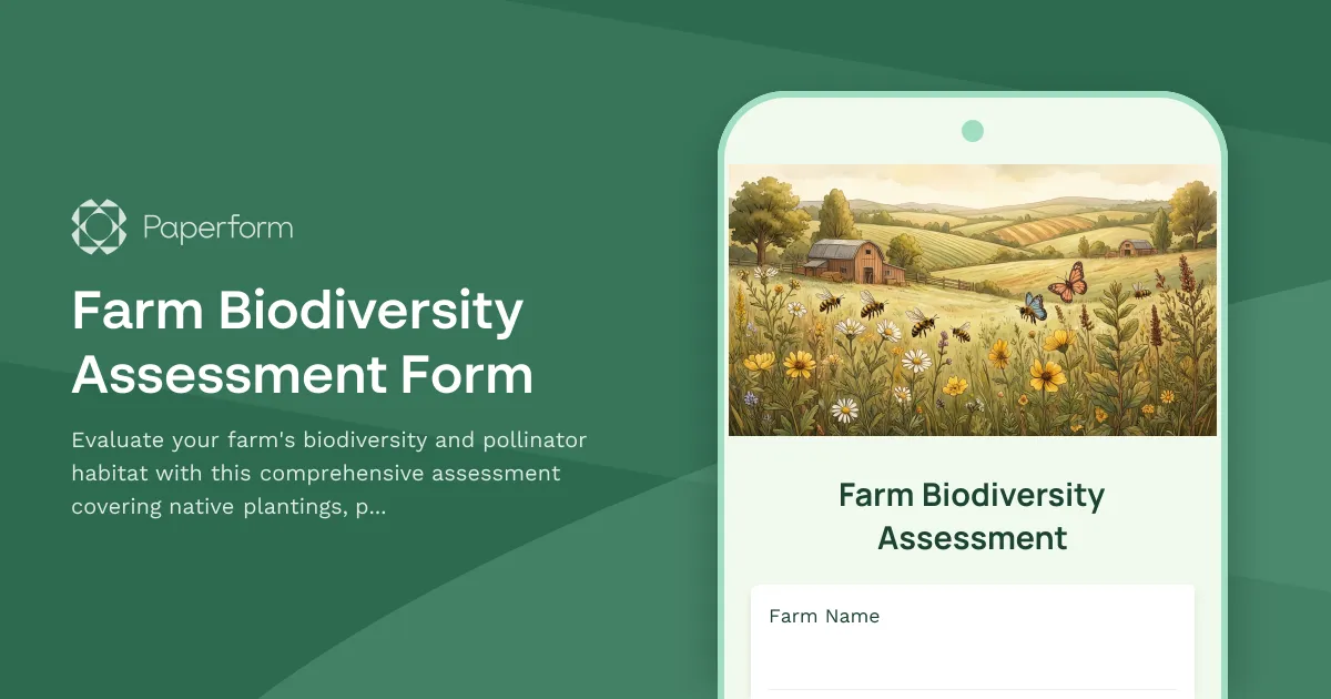 Farm Biodiversity Assessment Form