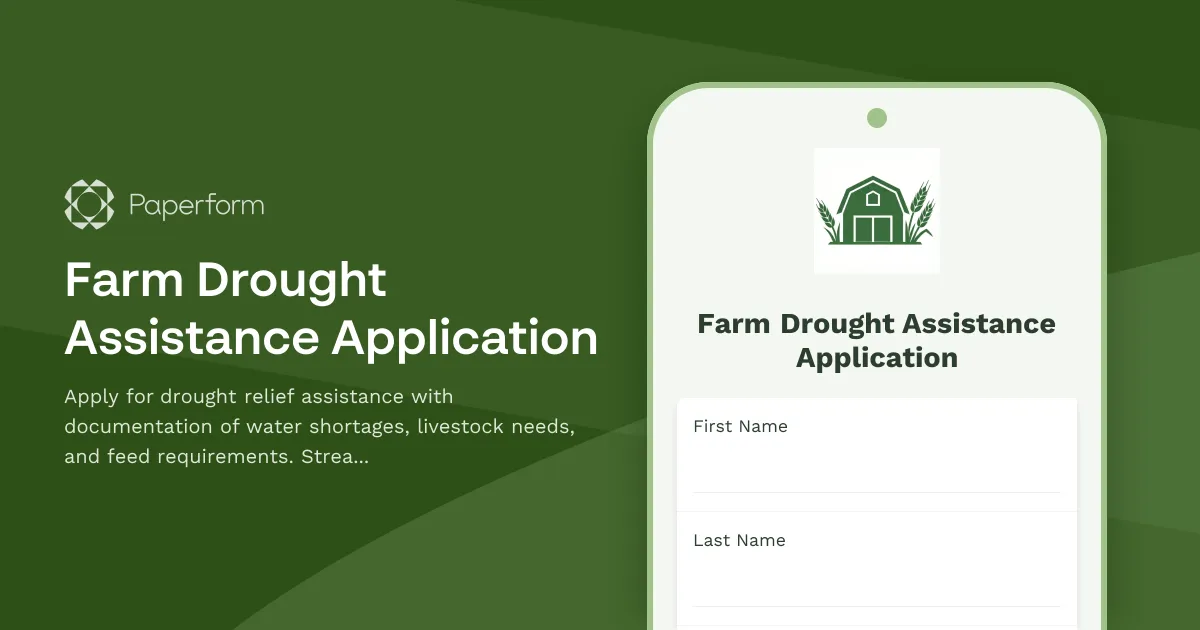 Farm Drought Assistance Application