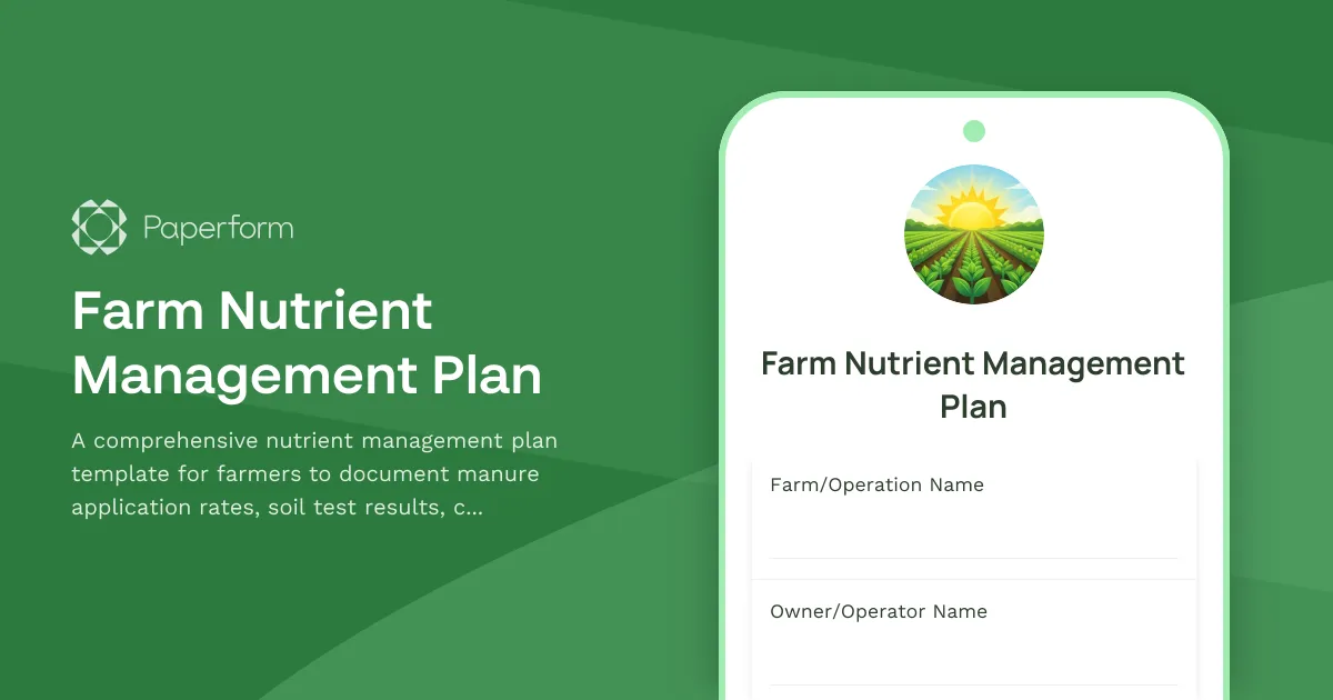 Farm Nutrient Management Plan