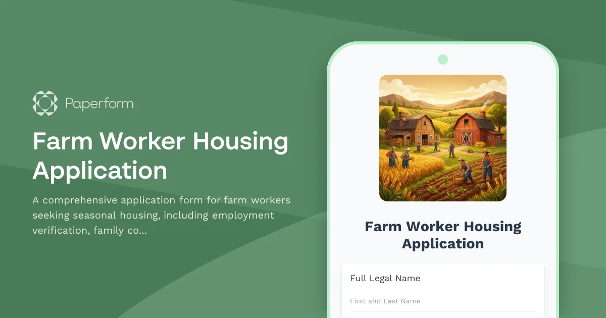 Farm Worker Housing Application