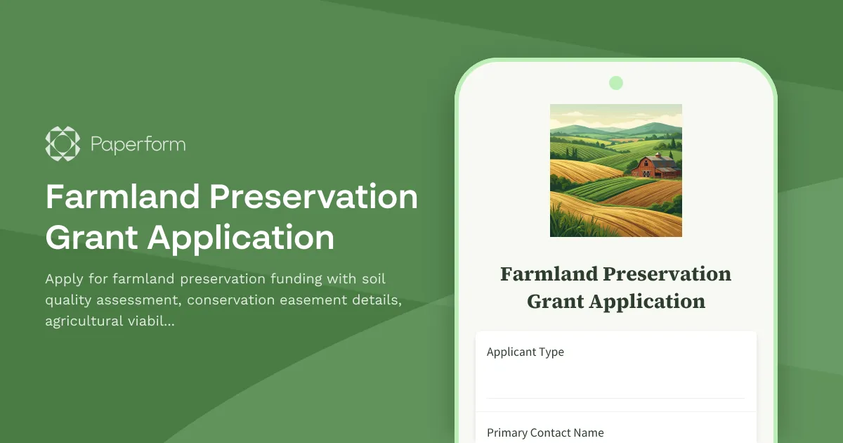Farmland Preservation Grant Application