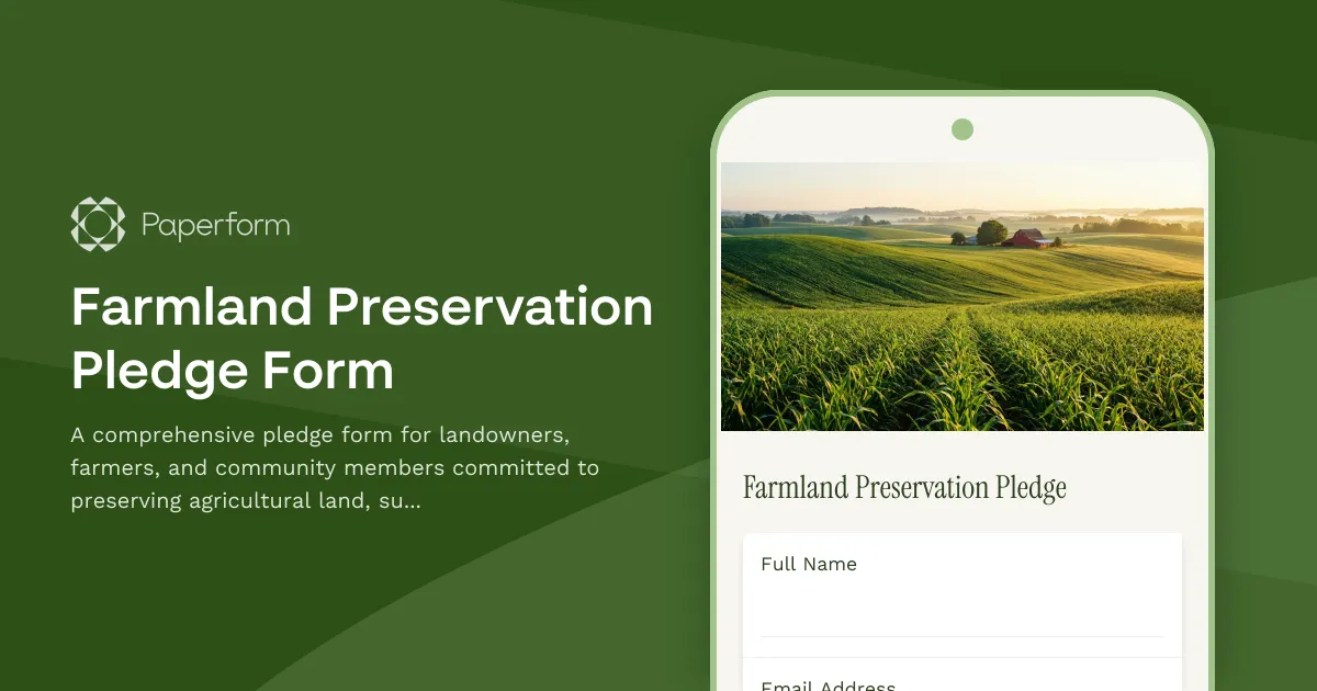 Farmland Preservation Pledge Form