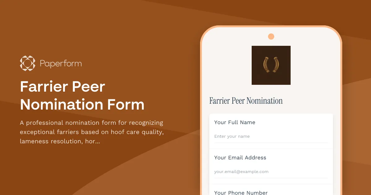 Farrier Peer Nomination Form