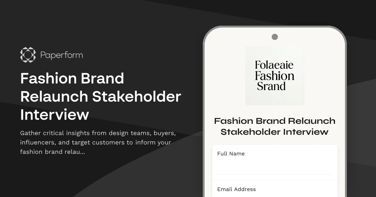 Fashion Brand Relaunch Stakeholder Interview