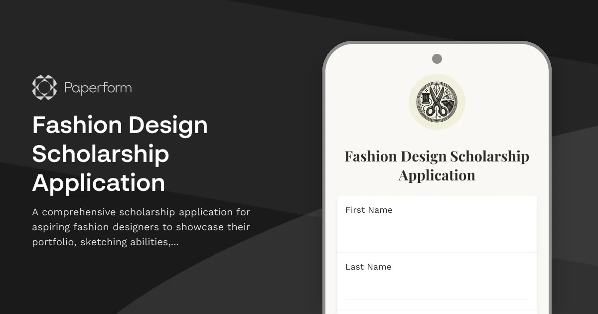 Fashion Design Scholarship Application