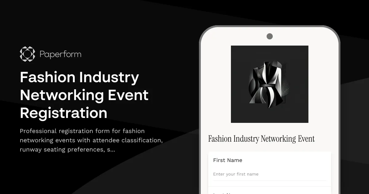 Fashion Industry Networking Event Registration