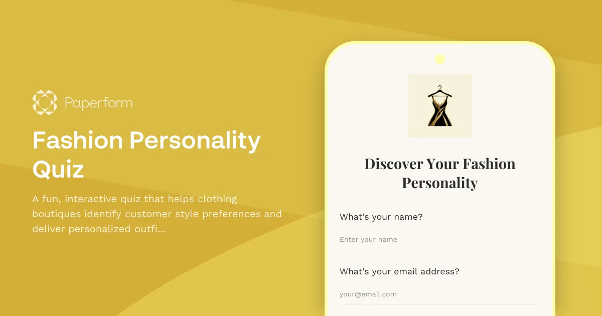 Fashion Personality Quiz