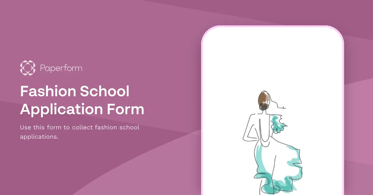 Fashion School Application Form
