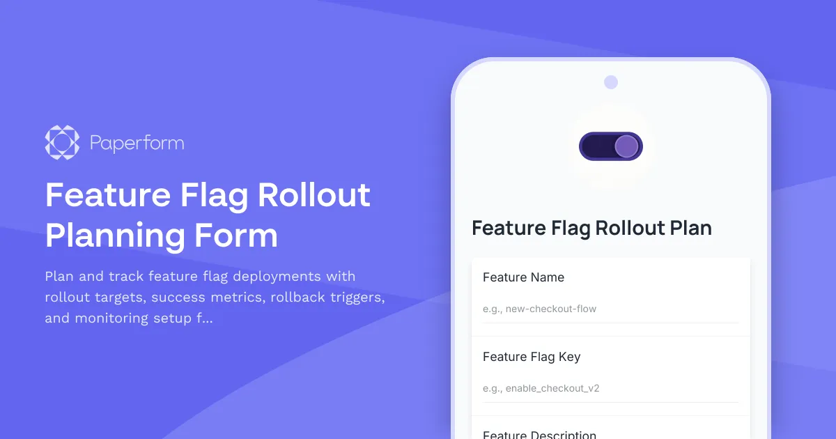 Feature Flag Rollout Planning Form