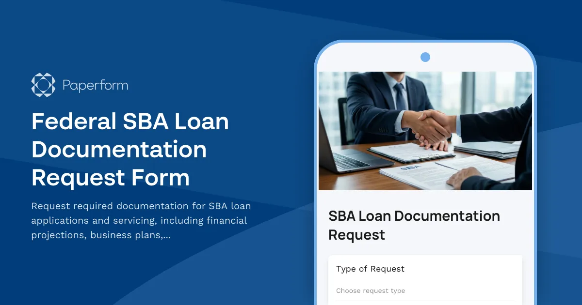 Federal SBA Loan Documentation Request Form
