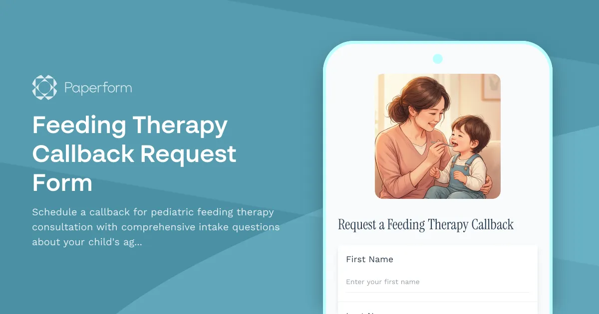 Feeding Therapy Callback Request Form