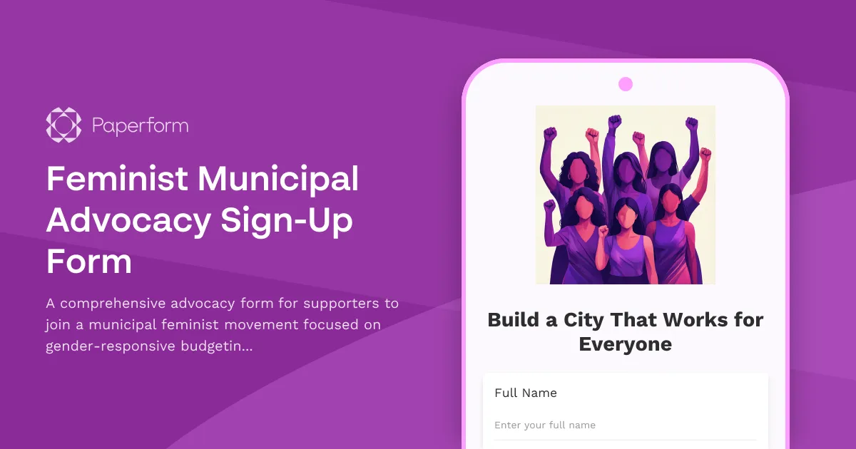 Feminist Municipal Advocacy Sign-Up Form