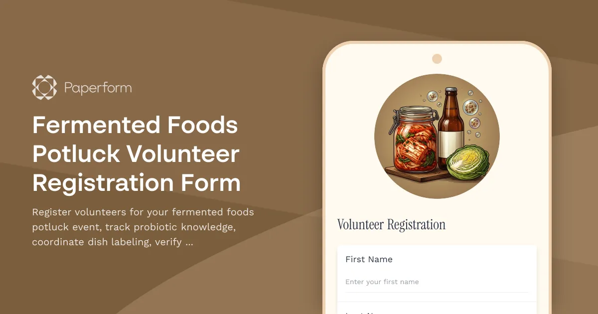 Fermented Foods Potluck Volunteer Registration Form