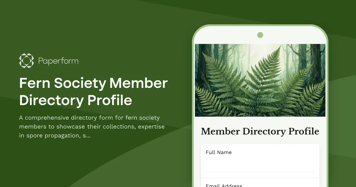 Fern Society Member Directory Profile