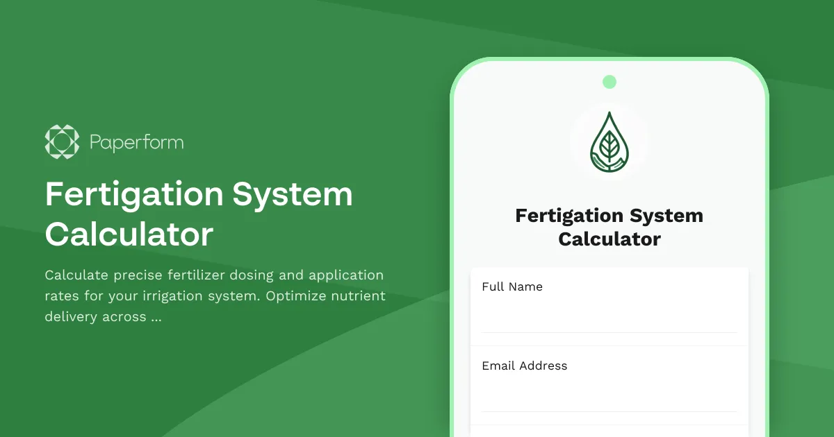 Fertigation System Calculator