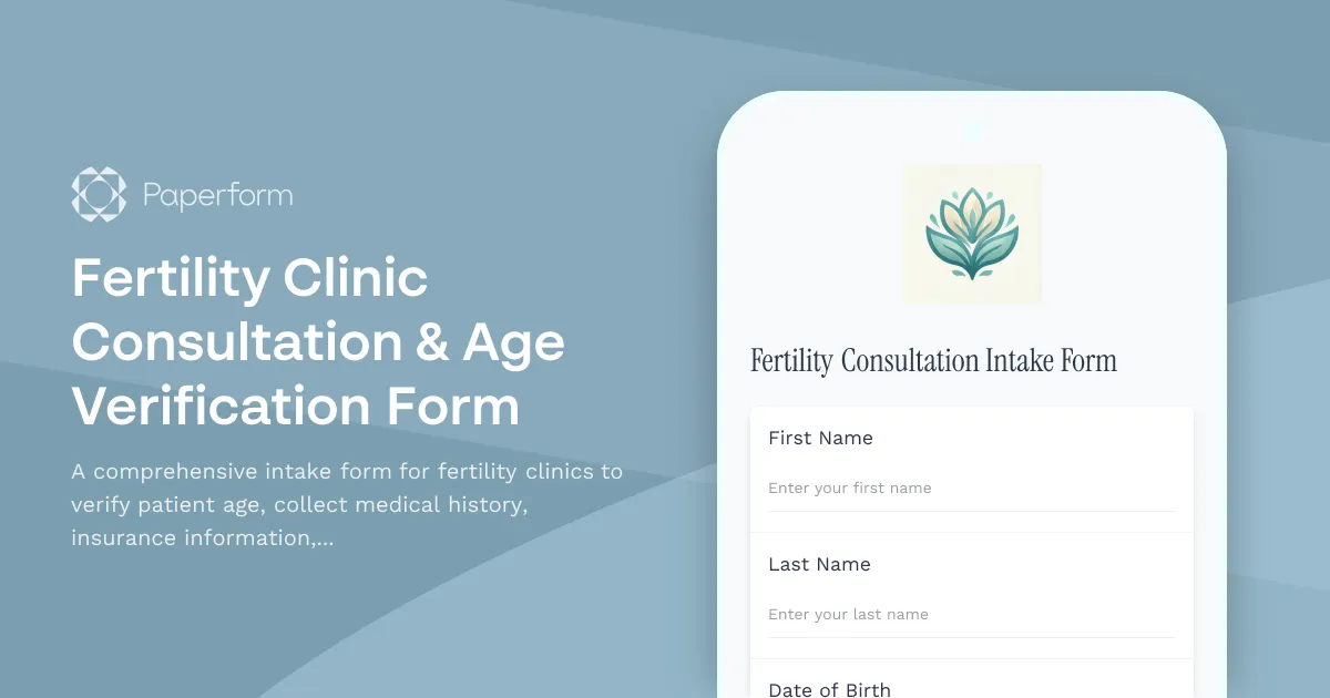 Fertility Clinic Consultation & Age Verification Form