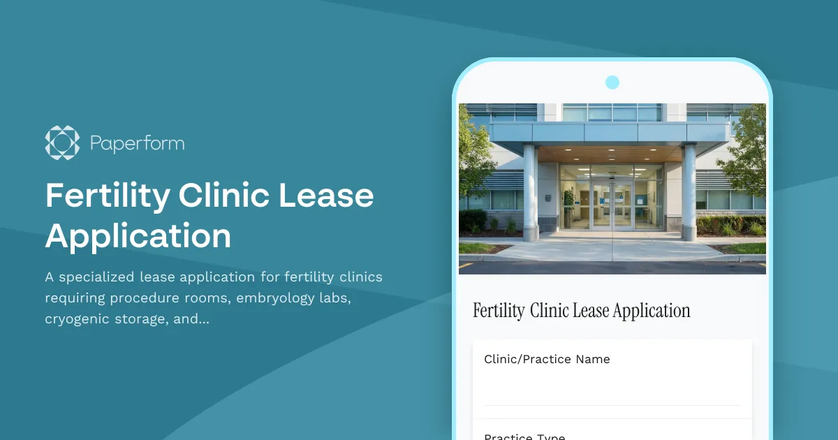 Fertility Clinic Lease Application