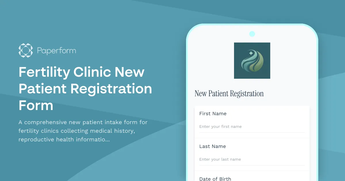 Fertility Clinic New Patient Registration Form