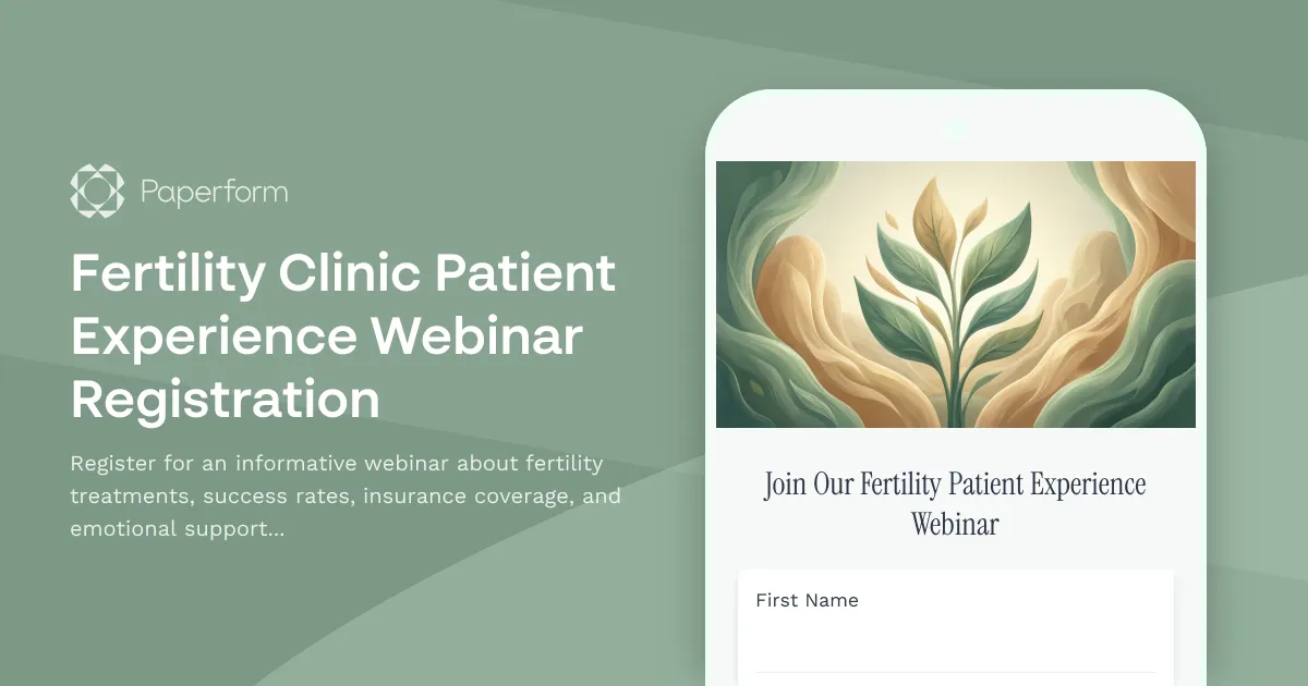 Fertility Clinic Patient Experience Webinar Registration