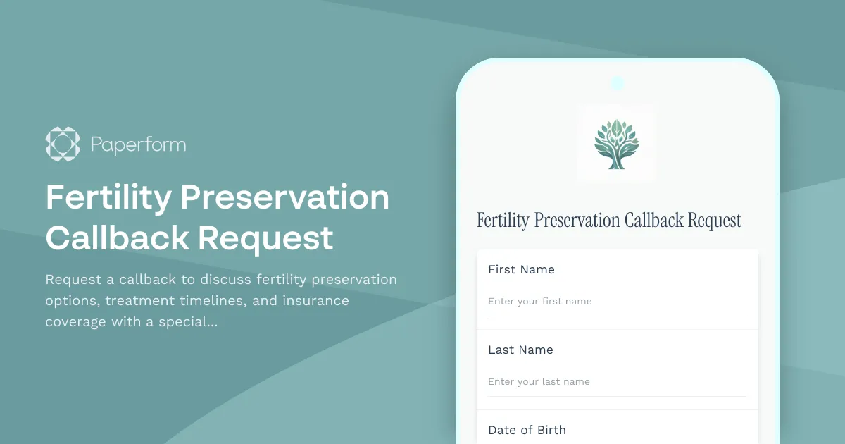 Fertility Preservation Callback Request