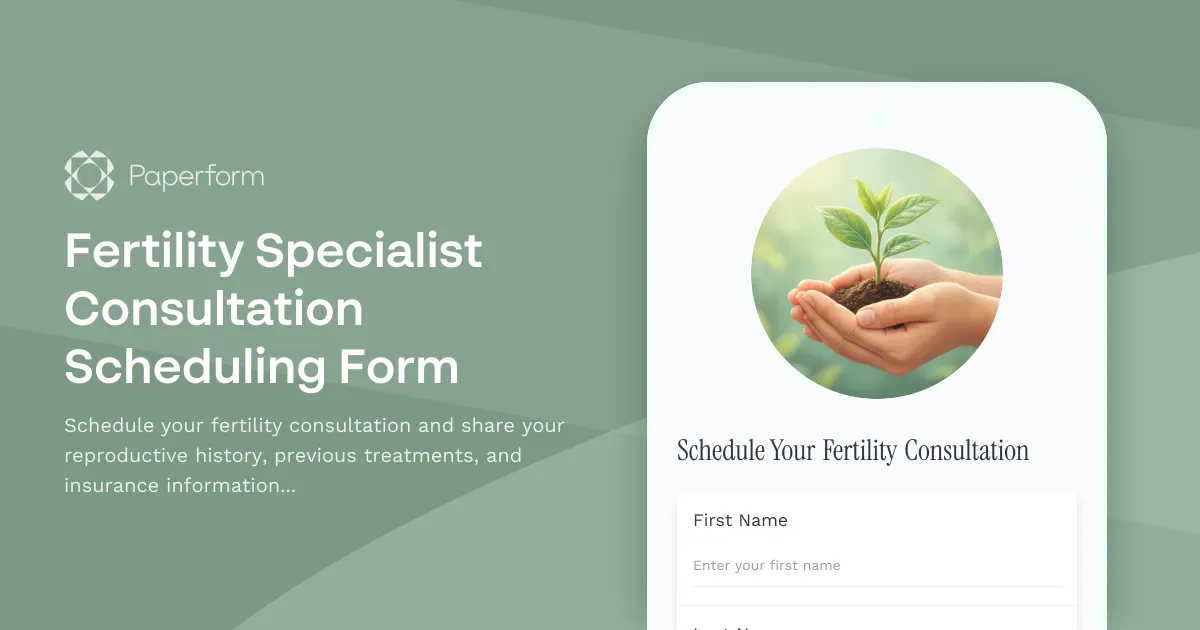 Fertility Specialist Consultation Scheduling Form