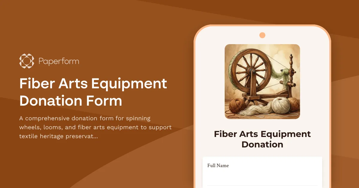 Fiber Arts Equipment Donation Form