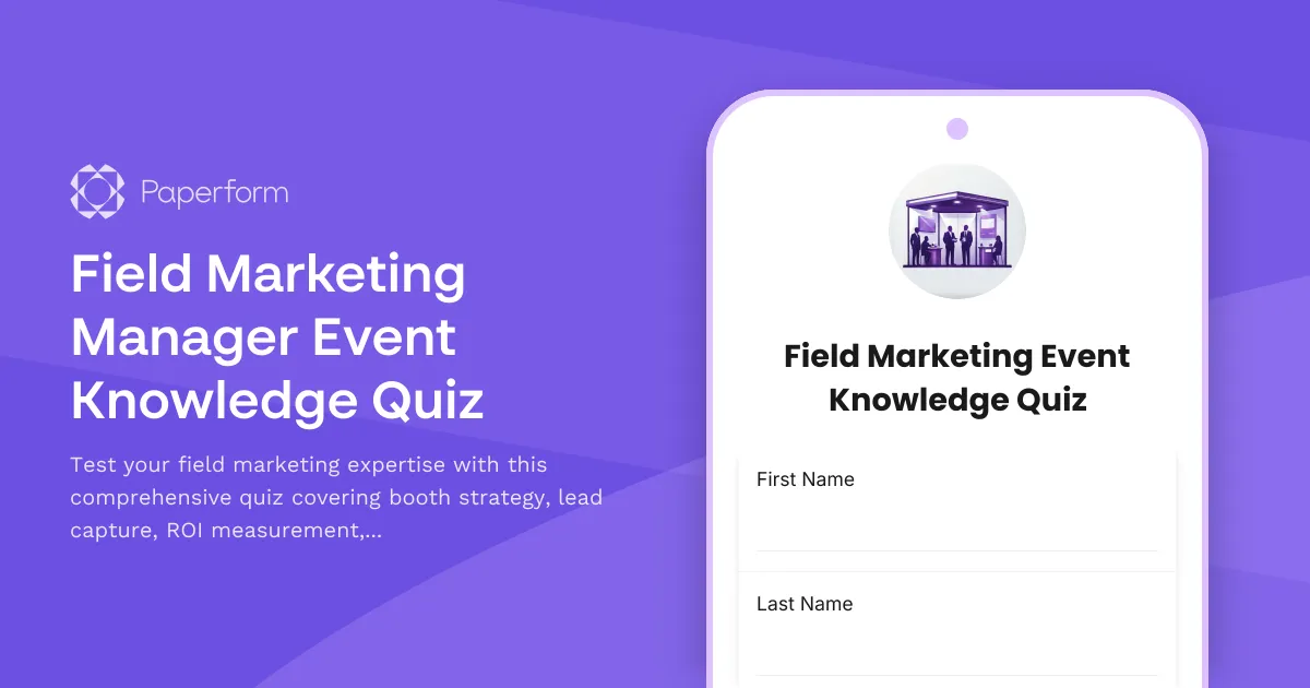 Field Marketing Manager Event Knowledge Quiz
