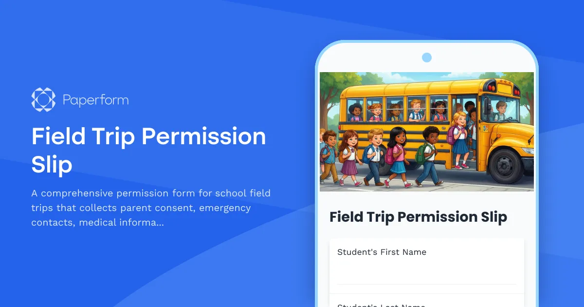 Field Trip Permission Slip
