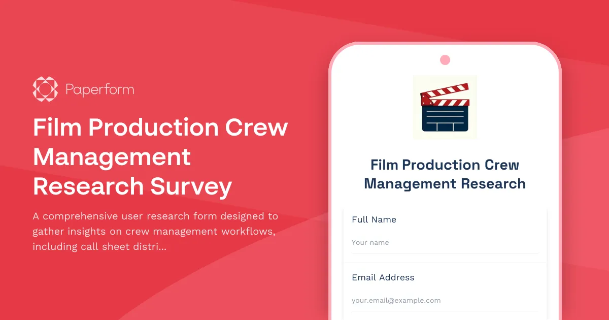 Film Production Crew Management Research Survey