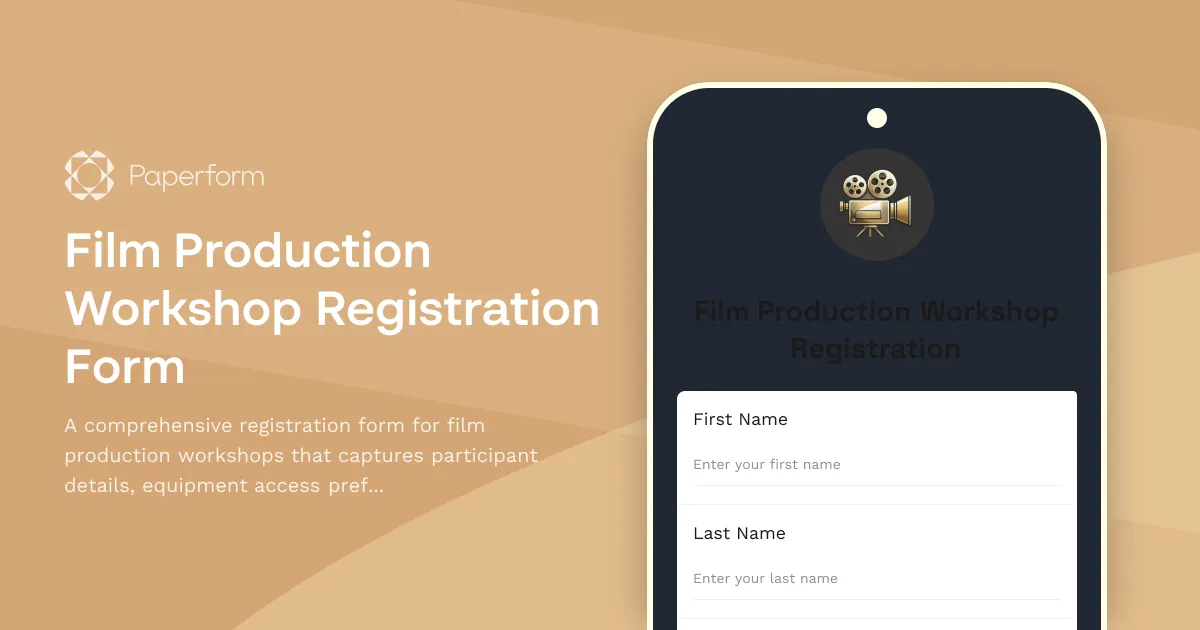 Film Production Workshop Registration Form