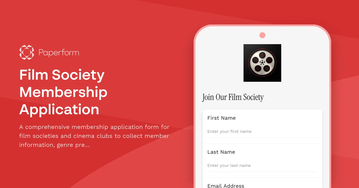 Film Society Membership Application