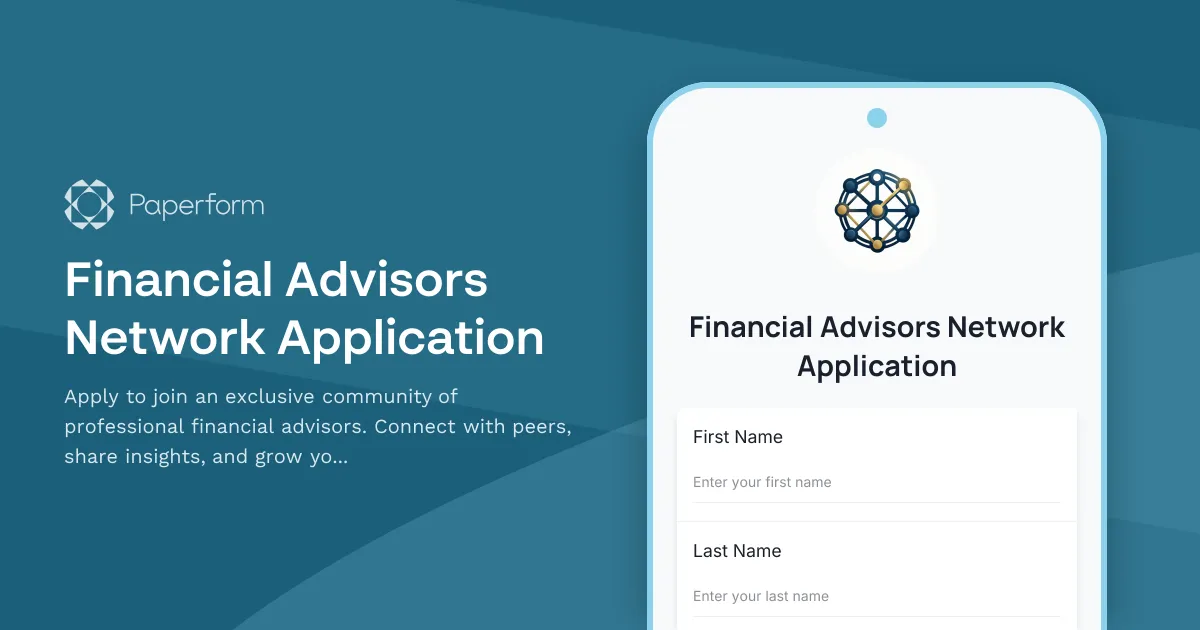 Financial Advisors Network Application