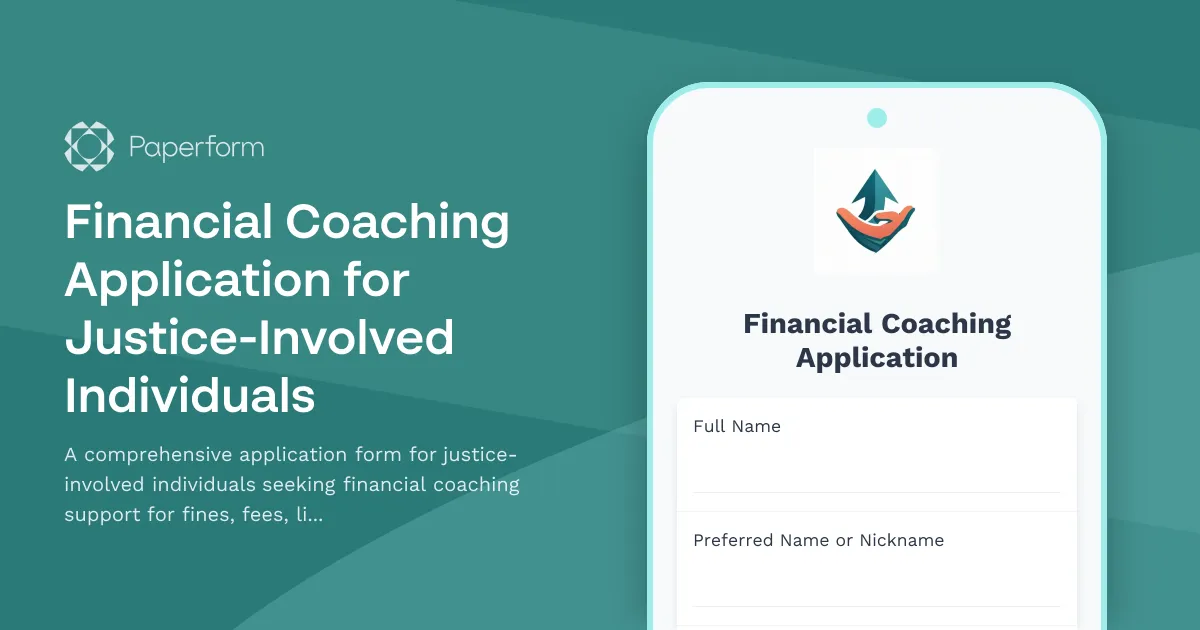 Financial Coaching Application for Justice-Involved Individuals