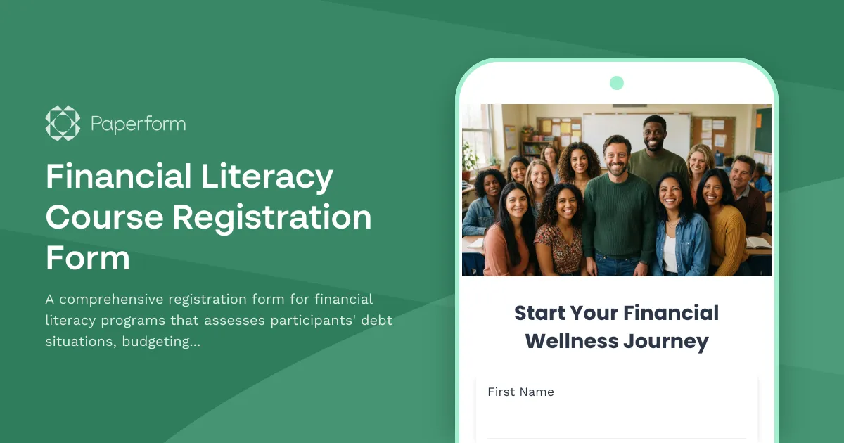Financial Literacy Course Registration Form