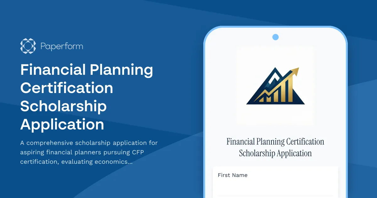 Financial Planning Certification Scholarship Application