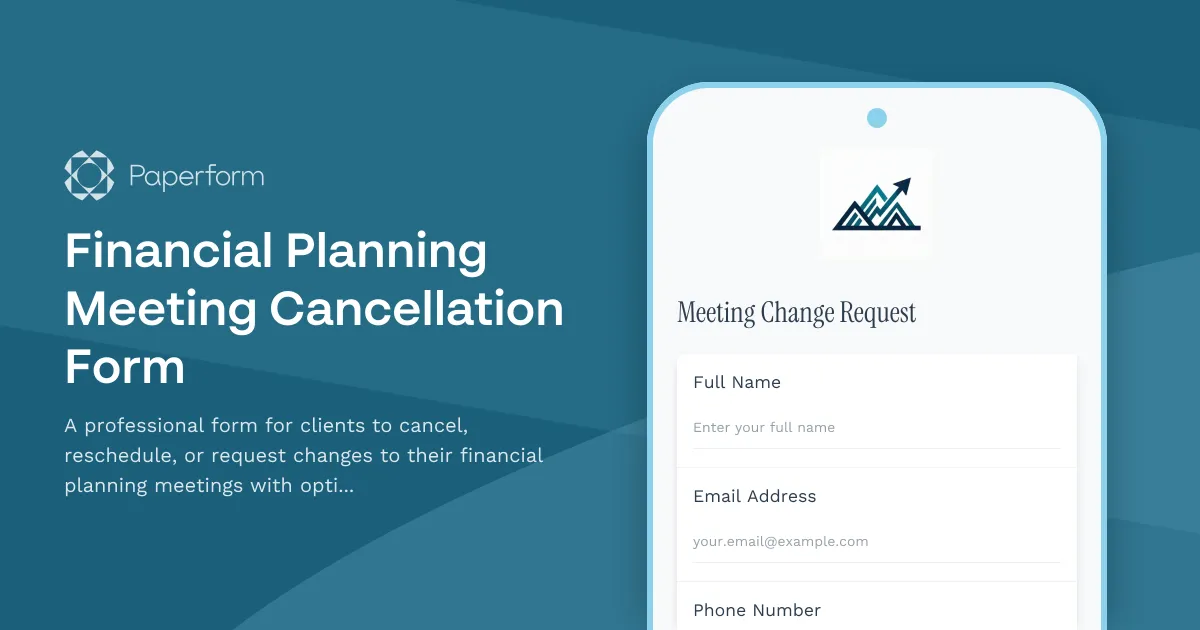Financial Planning Meeting Cancellation Form