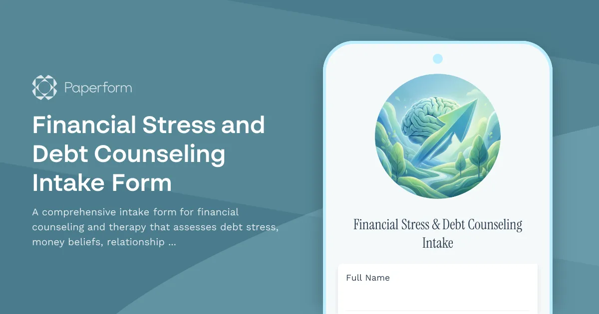 Financial Stress and Debt Counseling Intake Form