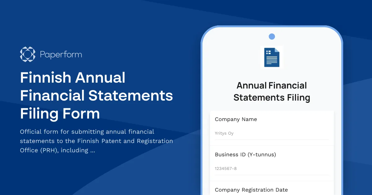 Finnish Annual Financial Statements Filing Form