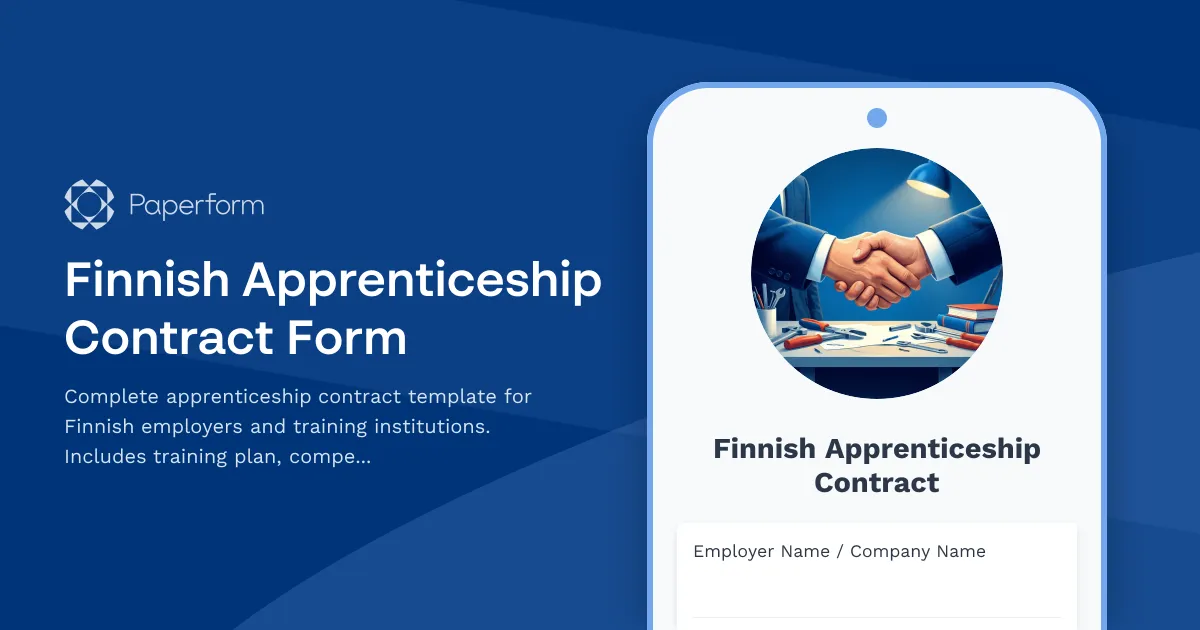 Finnish Apprenticeship Contract Form
