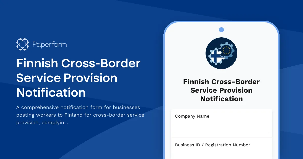 Finnish Cross-Border Service Provision Notification