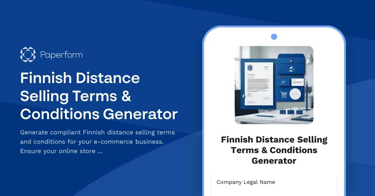 Finnish Distance Selling Terms & Conditions Generator