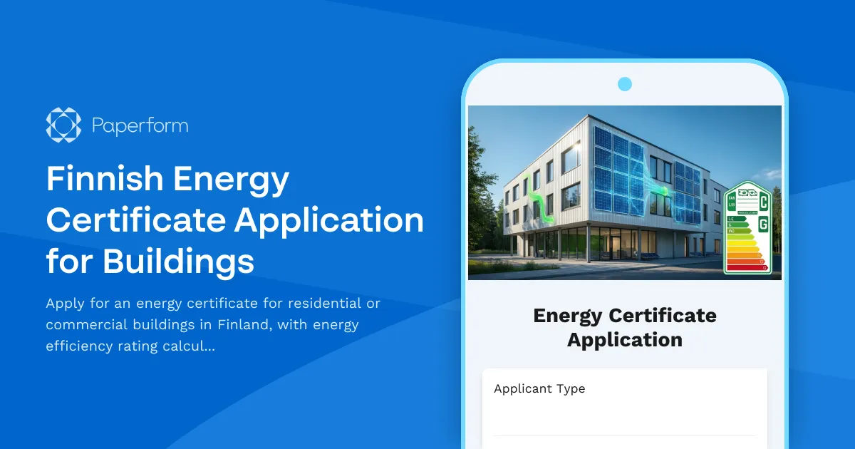Finnish Energy Certificate Application for Buildings