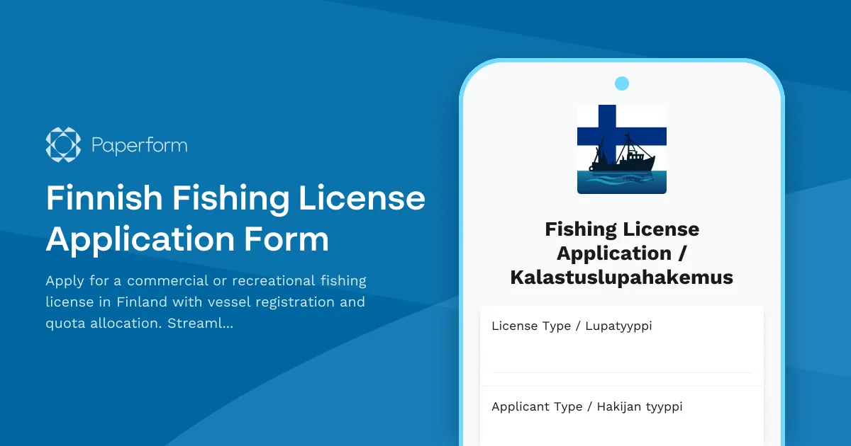 Finnish Fishing License Application Form