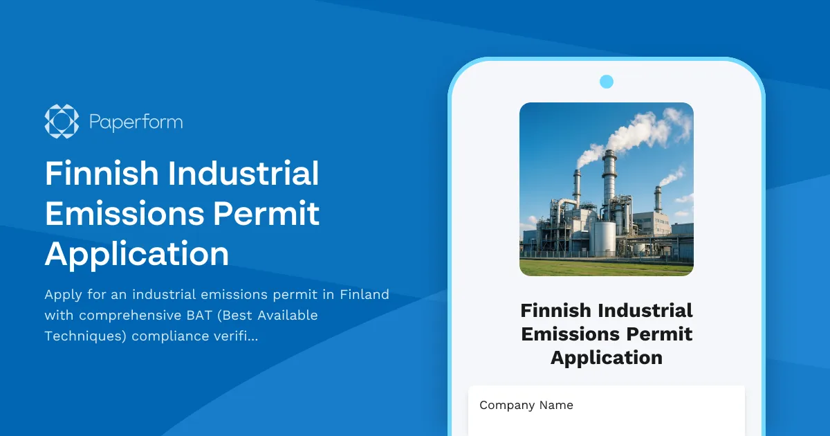 Finnish Industrial Emissions Permit Application