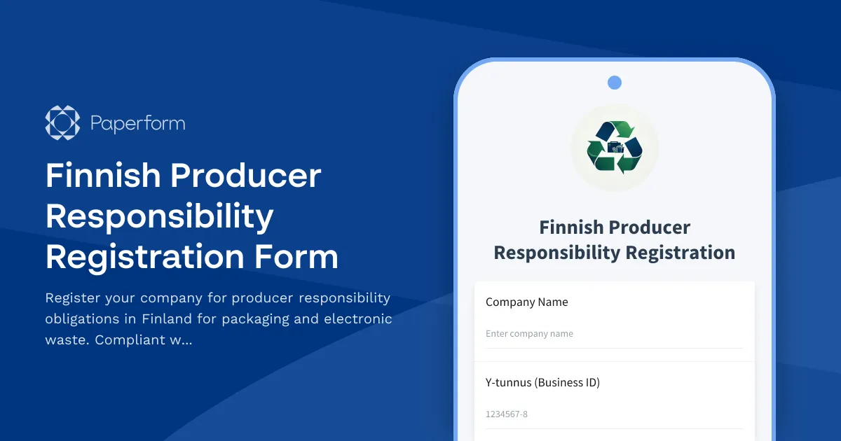 Finnish Producer Responsibility Registration Form