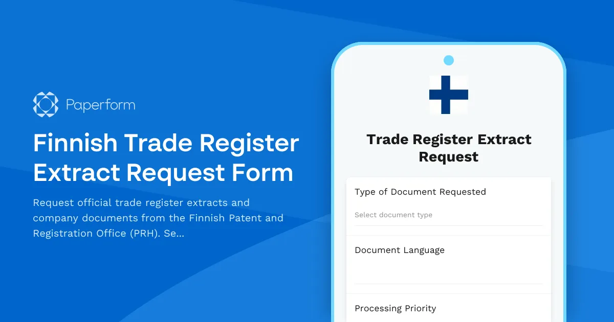 Finnish Trade Register Extract Request Form