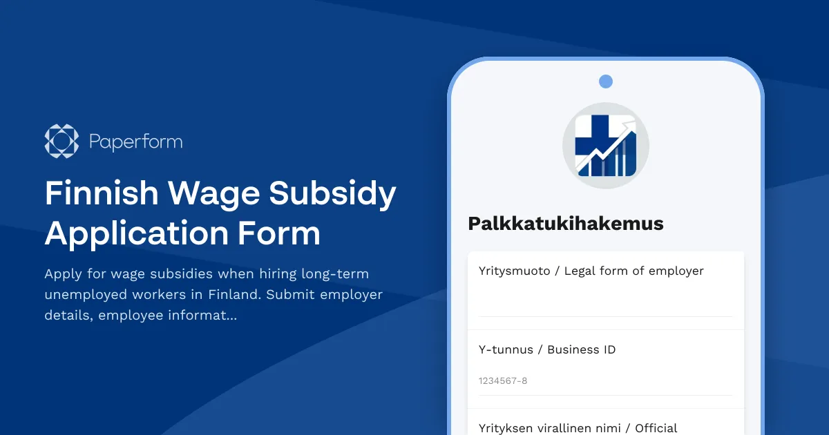 Finnish Wage Subsidy Application Form