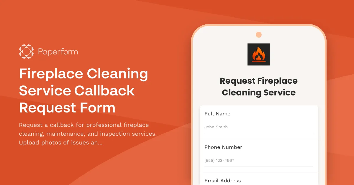 Fireplace Cleaning Service Callback Request Form