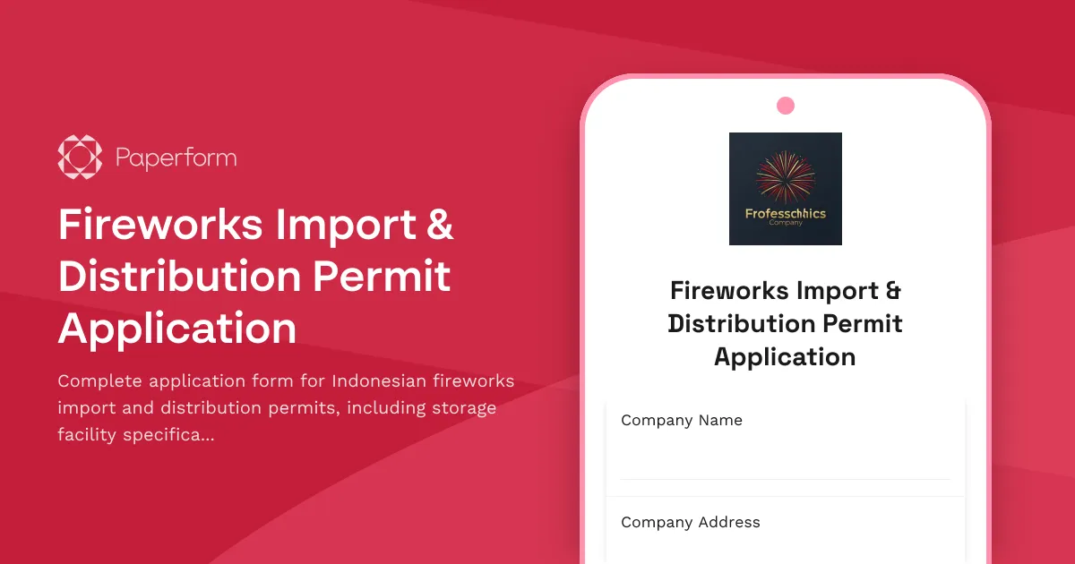 Fireworks Import & Distribution Permit Application