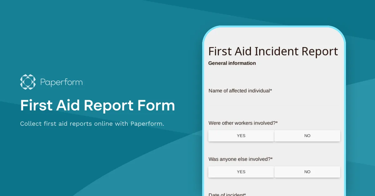 First Aid Report Form